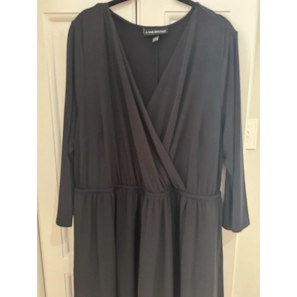 Womens Lane Bryant Black‎ Plus Size Dress Size 18/20 V Neck 3/4 Sleeve